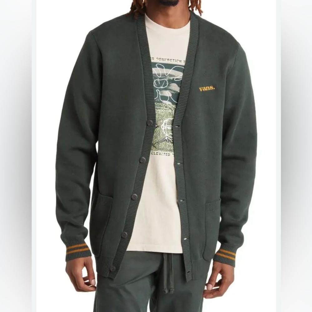 Vans Halecrest Patch Pocket Cotton Cardigan Sweater - size M